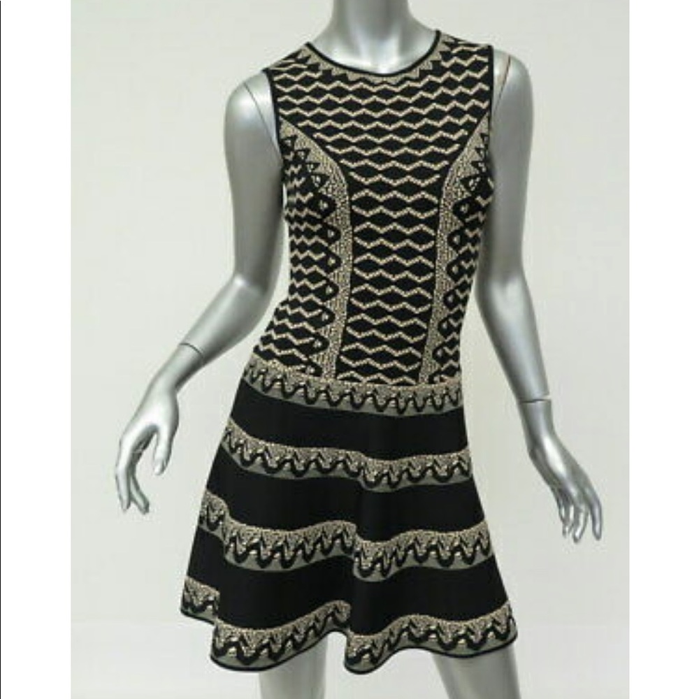 BCBGMAXAZRIA - 'Wilma' Jacquard Fit & Flare Dress